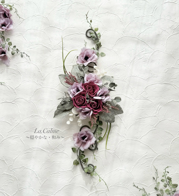 壁掛けインテリアフラワー・ローズ&アネモネ(アーティフィシャル