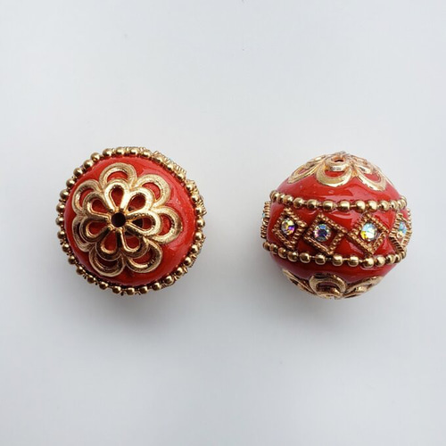 オリジナル手染めビーズ使用♪ネイビーブルーのインドネシアビーズの