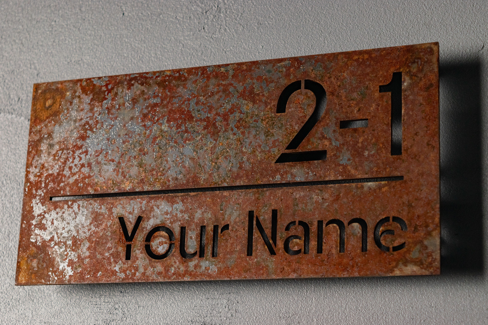 【サビ鉄板 表札】アイアン プレート 表札　さび 錆 インダストリアル オーダーメイド