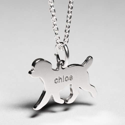 名入れ・シルバー925・トイプードル・犬型チャームネックレス - DOG