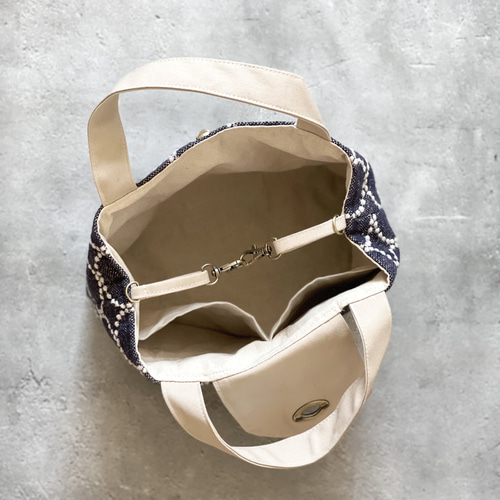 ⚮̈ミナペルホネン tambourine ネイビー ムータバッグ 3wayトート