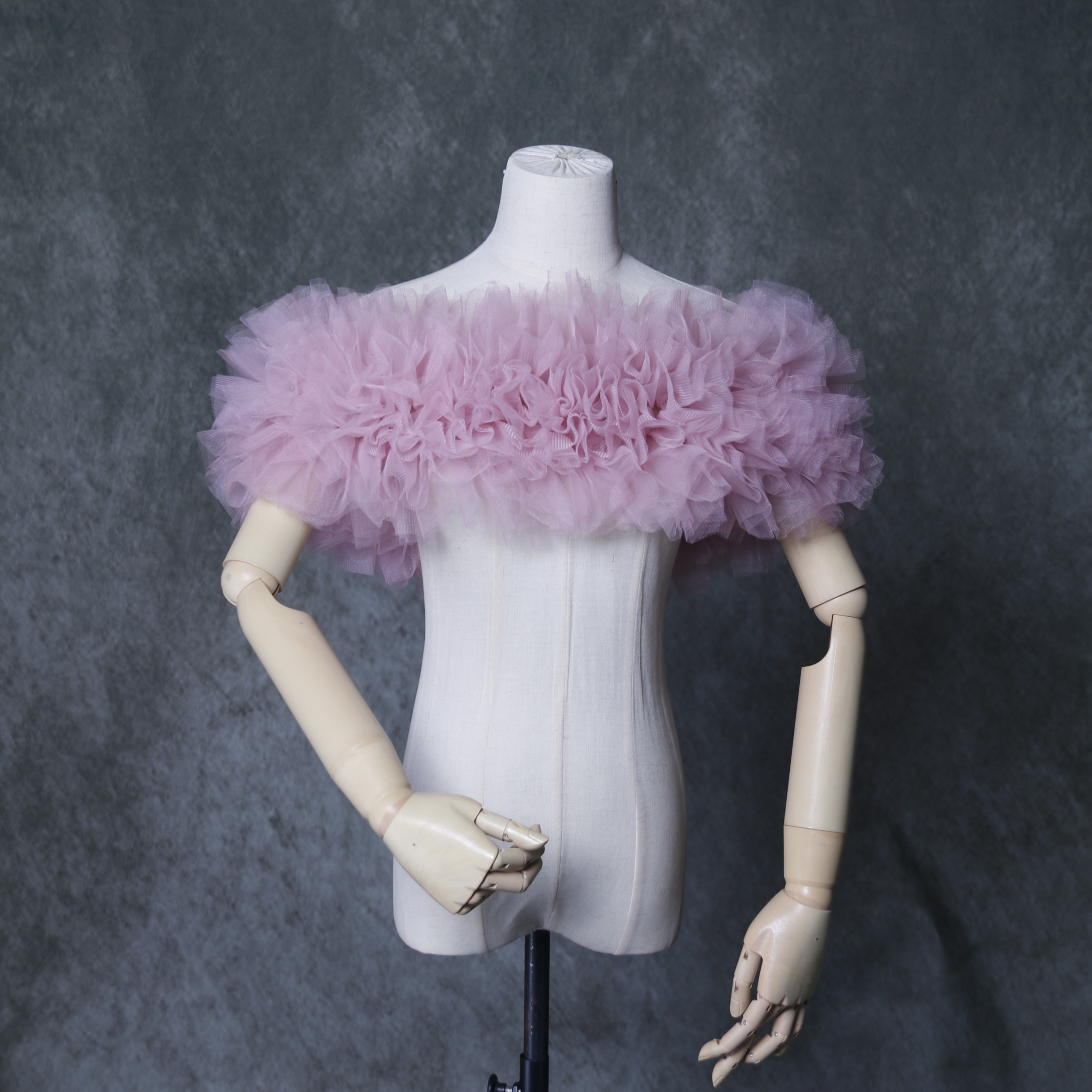 ピンク  取り外しオフショルダー  エレガント  肩出し  色直し  ビスチェ  花嫁/ウェディングドレス