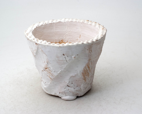 【激レア 1点物】カタチ製作所　陶器花器 陶器製（3号ポット相当）多肉植物の欲しがる植木鉢 OPMd-8132
