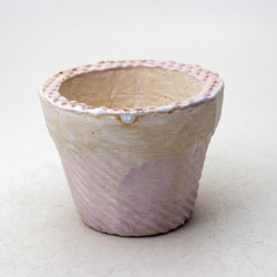 陶器製（2.5号ポット相当）多肉植物の欲しがる植木鉢 SMSc-パープル8143 1枚目の画像