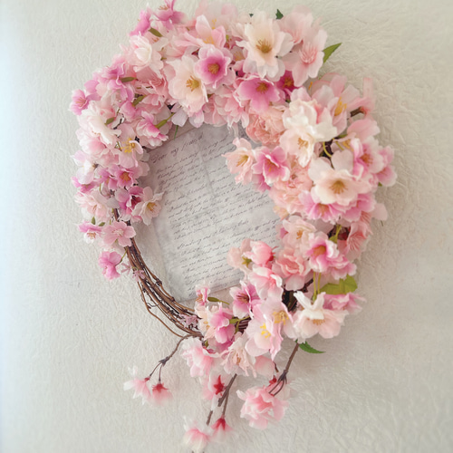 再販×2】春の桜リース ラッピング無料 春 さくら サクラ 桜ピンク