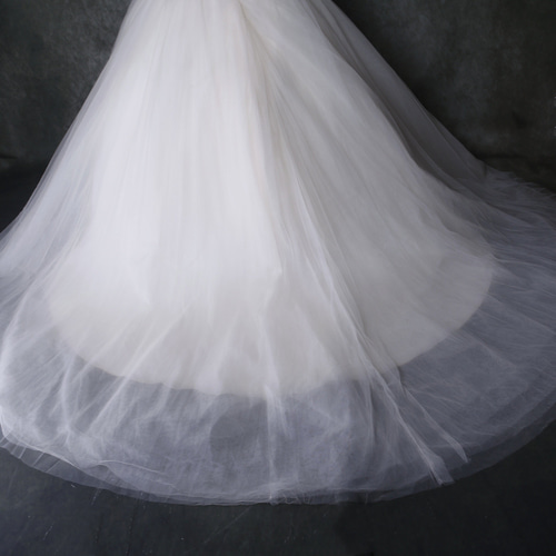 ウェディングドレス フレアスカート アイボリー サッシュベルト  