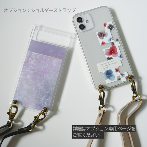 iPhone/Android スマホケース アルコールインクアート モノトーン