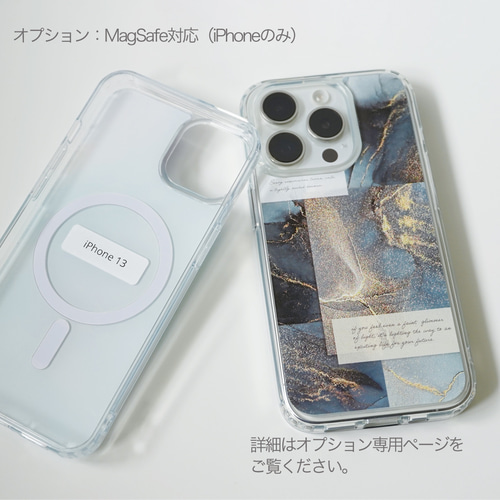 iPhone/Android スマホケース アルコールインクアート モノトーン