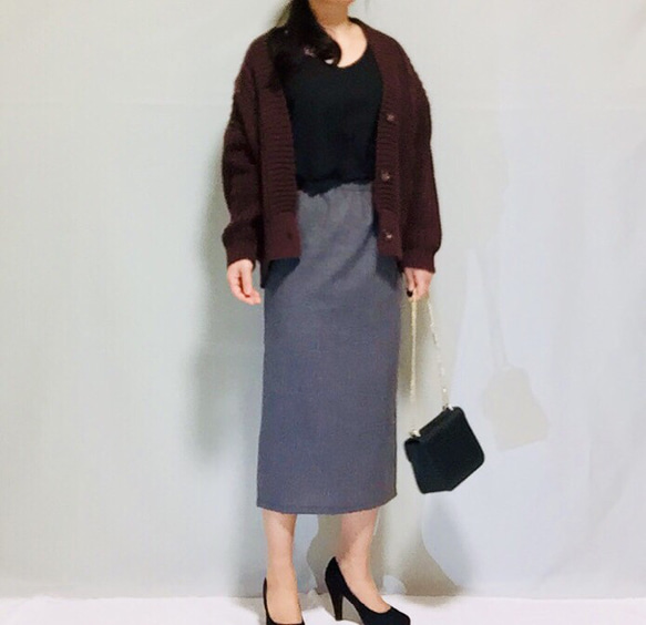 ❤︎內襯❤︎羊毛混紡開衩緊身裙 [尺寸 XS-4L] [訂製] 第16張的照片