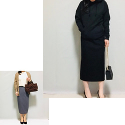 ❤︎內襯❤︎羊毛混紡開衩緊身裙 [尺寸 XS-4L] [訂製] 第12張的照片