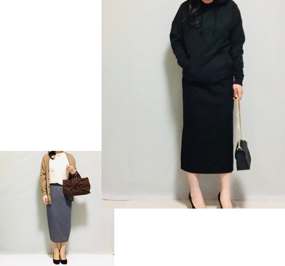 ❤︎內襯❤︎羊毛混紡開衩緊身裙 [尺寸 XS-4L] [訂製] 第12張的照片