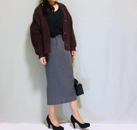 ❤︎內襯❤︎羊毛混紡開衩緊身裙 [尺寸 XS-4L] [訂製] 第11張的照片