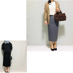 ❤︎內襯❤︎羊毛混紡開衩緊身裙 [尺寸 XS-4L] [訂製] 第14張的照片