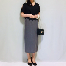 ❤︎內襯❤︎羊毛混紡開衩緊身裙 [尺寸 XS-4L] [訂製] 第13張的照片
