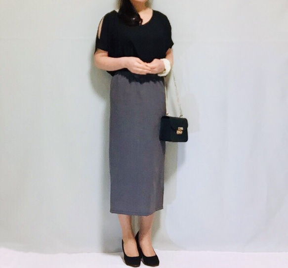 ❤︎內襯❤︎羊毛混紡開衩緊身裙 [尺寸 XS-4L] [訂製] 第13張的照片