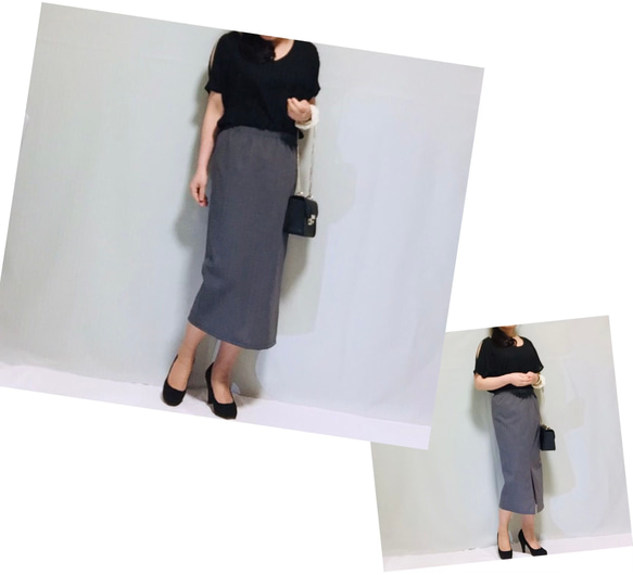 ❤︎ ウール混紡スリットいりタイトスカート【受注製作】色、サイズ有り 4枚目の画像