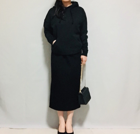 ❤︎內襯❤︎羊毛混紡開衩緊身裙 [尺寸 XS-4L] [訂製] 第2張的照片