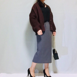 ❤︎內襯❤︎羊毛混紡開衩緊身裙 [尺寸 XS-4L] [訂製] 第1張的照片