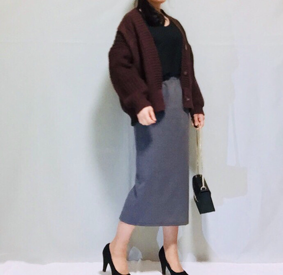 ❤︎內襯❤︎羊毛混紡開衩緊身裙 [尺寸 XS-4L] [訂製] 第1張的照片