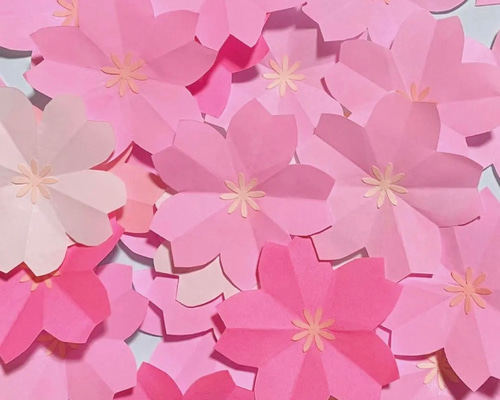 さくら 桜 サクラ 花 春 卒業 入学 壁面 壁面飾り 折り紙 切り紙