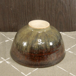 陶器 ひとくち茶碗・深型　こげ茶＋白（2）【240117】 5枚目の画像