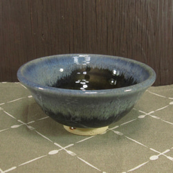 陶器ご飯茶碗（小）深い青＋白（3）【240115】 1枚目の画像