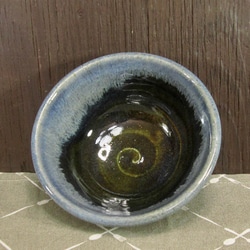 陶器ご飯茶碗（小）深い青＋白（3）【240115】 3枚目の画像
