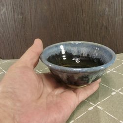 陶器ご飯茶碗（小）深い青＋白（3）【240115】 5枚目の画像