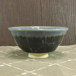 陶器ご飯茶碗（小）深い青＋白（2）【240114】 2枚目の画像