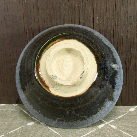 陶器ご飯茶碗（小）深い青＋白（2）【240114】 4枚目の画像