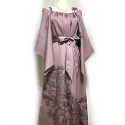 専用 正絹 色留袖 着物リメイク ロングドレス セミオーダー 正絹】着物リメイク 色留袖ドレス&ショールのセット／キャミ