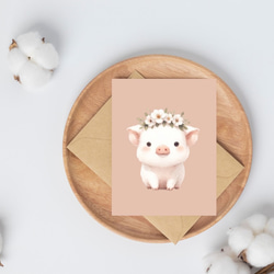 花冠をかぶる豚のポストカード 4枚目の画像