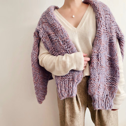 【送料無料】Hand knitted[手編み]アルパカ&シルクのふっくらカーディガン [Creema限定] 7枚目の画像
