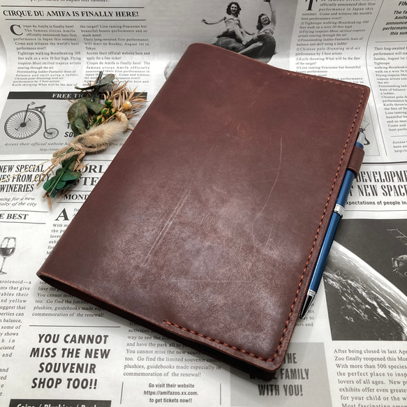本革 A5 ノートカバー モストロ ブラウン 茶色 ノート Ms-leather
