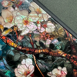 iPhone 16 珍珠母貝風格櫻花設計個人化天然貝殼手機殼，柔軟，花卉藝術，防震保護套，046 第8張的照片