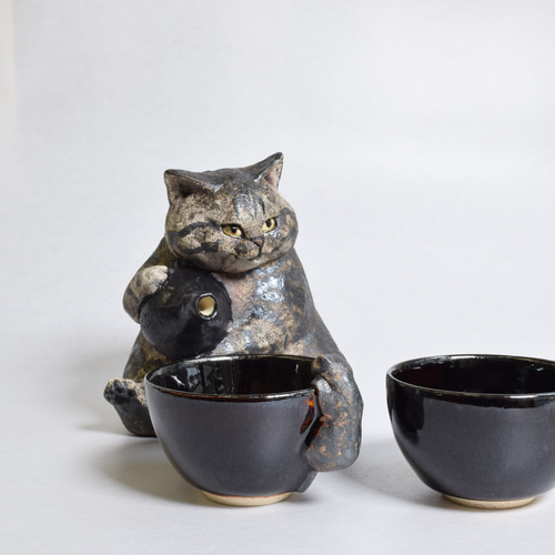 H様オーダー 猫徳利（大） 猫口2個セット おちょこ・ぐい呑み
