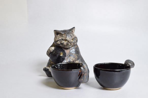 H様オーダー 猫徳利（大） 猫口2個セット おちょこ・ぐい呑み