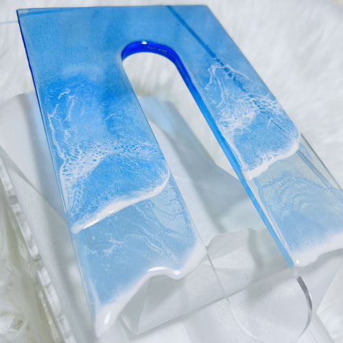 海のティッシュケース　海レジン　波レジン 🩵 Resin art tissue box ティッシュケース 透明なアクリルの