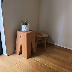 スツール 飾り台 サイドテーブル オブジェ 無垢 オーク無垢/スツール