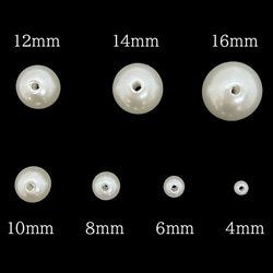 【50顆】珍珠珠★6mm/白色★圓形帶孔 樹脂珍珠 塑膠珍珠 第2張的照片