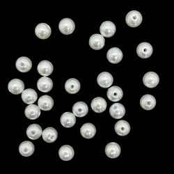 【30顆】珍珠珠★8mm/白色★圓形帶孔 樹脂珍珠 塑膠珍珠 第3張的照片
