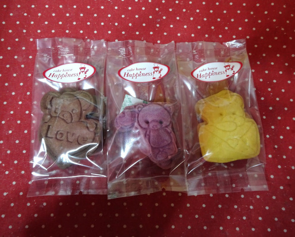 ハートクマさんクッキー３種類詰め合わせ♪(*^▽^*) 2枚目の画像