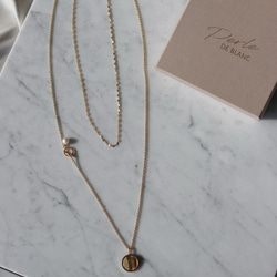 【限量套裝】14kgf花瓣choker &amp; 14kgf長波浪硬幣項鍊 第14張的照片