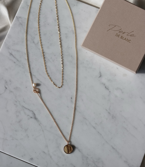 【限量套裝】14kgf花瓣choker &amp; 14kgf長波浪硬幣項鍊 第14張的照片