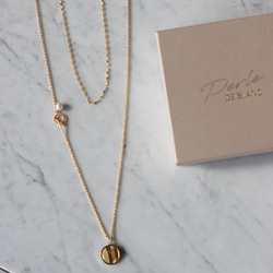 【限量套裝】14kgf花瓣choker &amp; 14kgf長波浪硬幣項鍊 第4張的照片