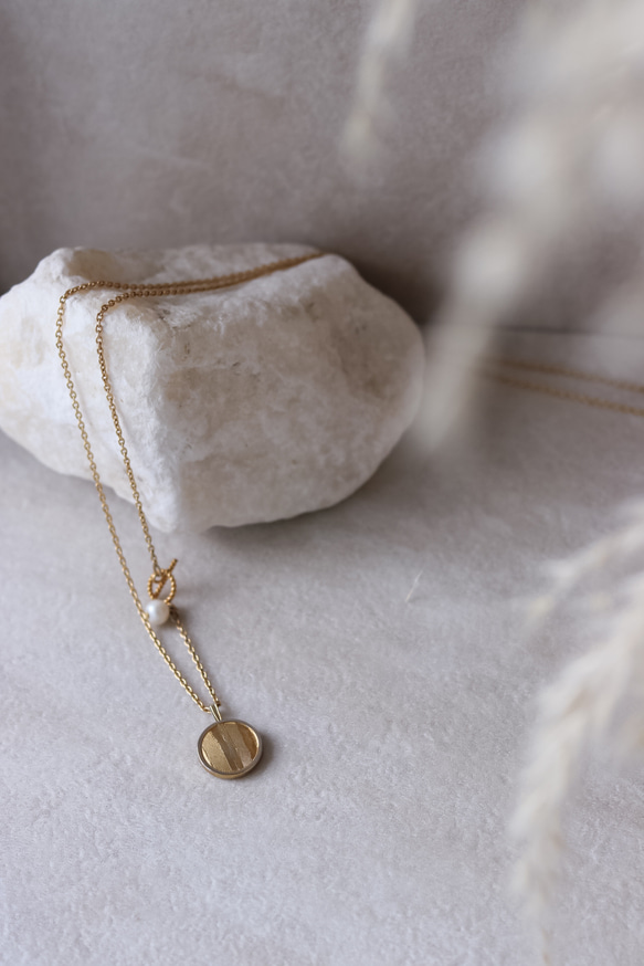 【限量套裝】14kgf花瓣choker &amp; 14kgf長波浪硬幣項鍊 第12張的照片