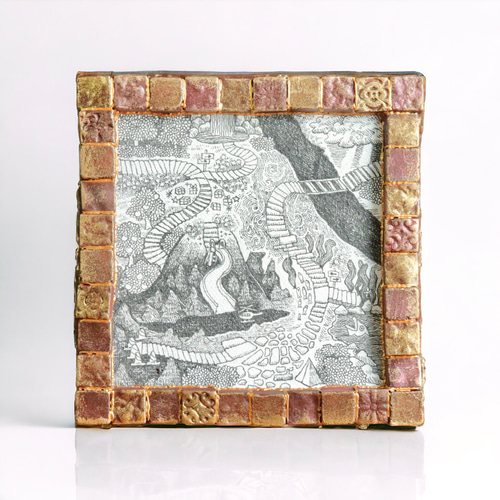 A3額付き　アート　オリジナルアート　絵画　原画　アクリル画　ペン画　インテリア A3額付き アート オリジナルアート 絵画 原画 アクリル画 ペン画