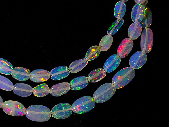 ★エチオピアンオパール27.3ct/46cm★ネックレス★ナゲット1連ビーズ★宝石蛋白石天然石opal★ホワイトオパール 5枚目の画像