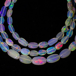 ★エチオピアンオパール27.3ct/46cm★ネックレス★ナゲット1連ビーズ★宝石蛋白石天然石opal★ホワイトオパール 2枚目の画像