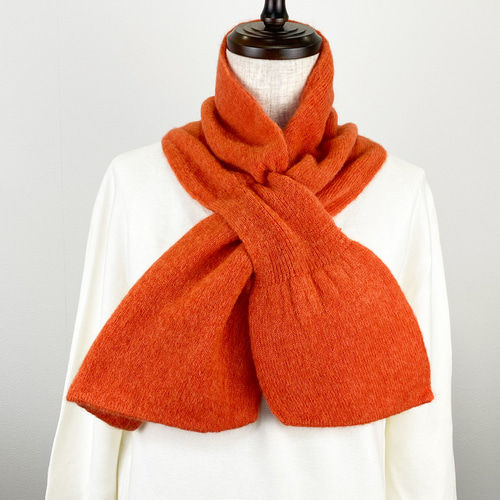 ベビーアルパカのマフラー☆ブルー 軽くてふわふわ 暖かいコンパクトな